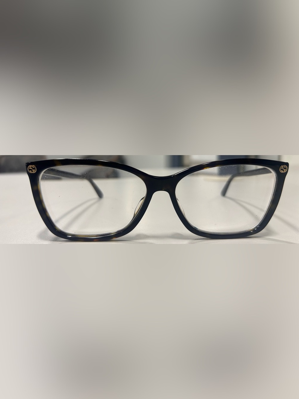 GUCCI WOMEN'S BLACK CAT EYE FULL RIM PLASTIC EYEGLASSES GG